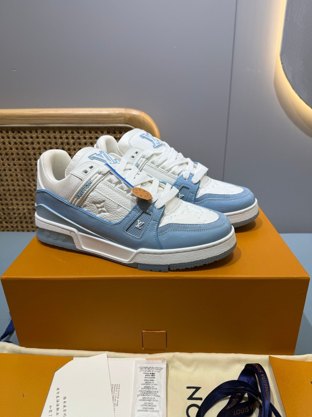 Sneakers Trainer 'Blanc Bleu Ciel'