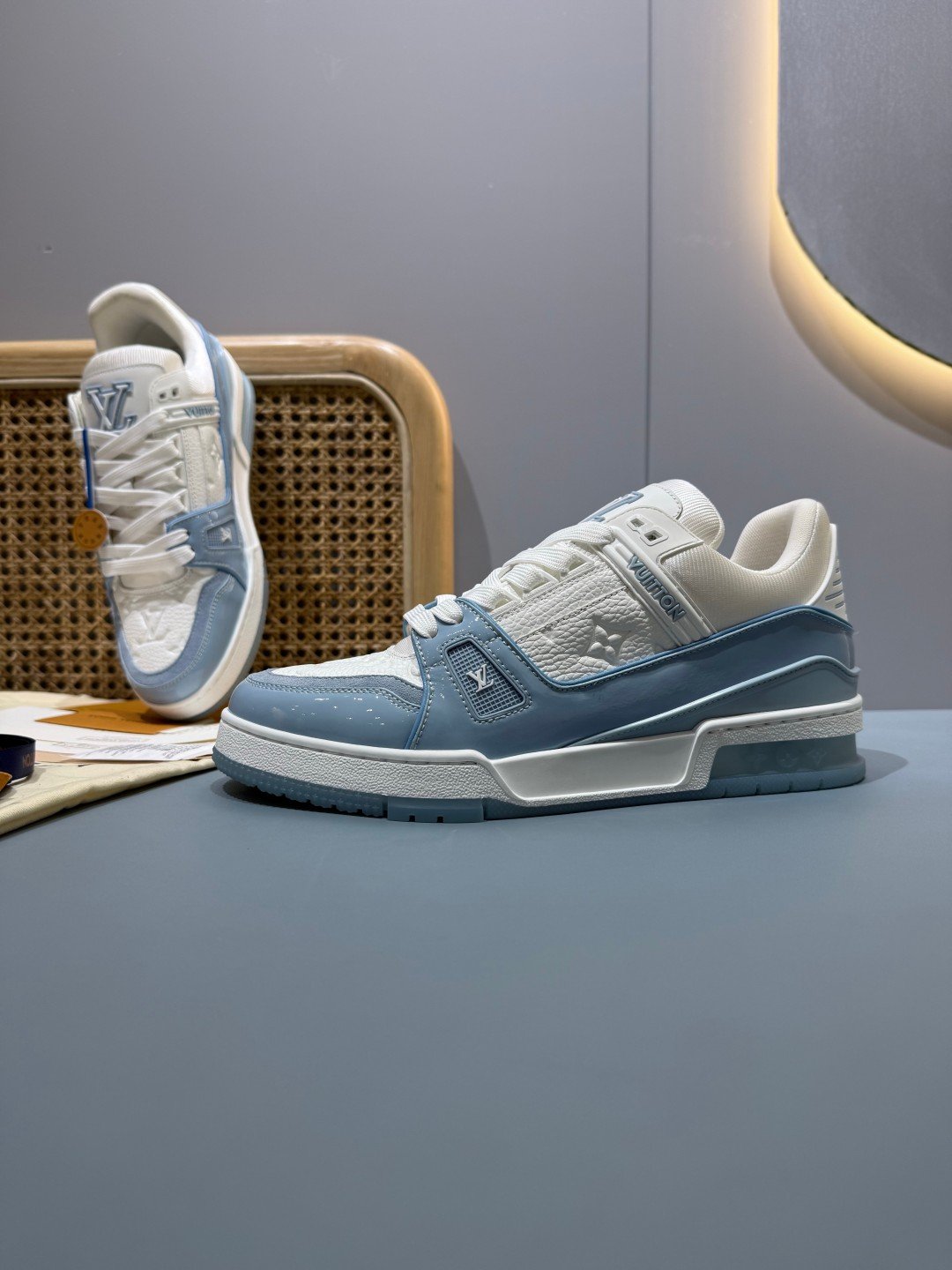 Sneakers Trainer 'Blanc Bleu Ciel' — vue 15