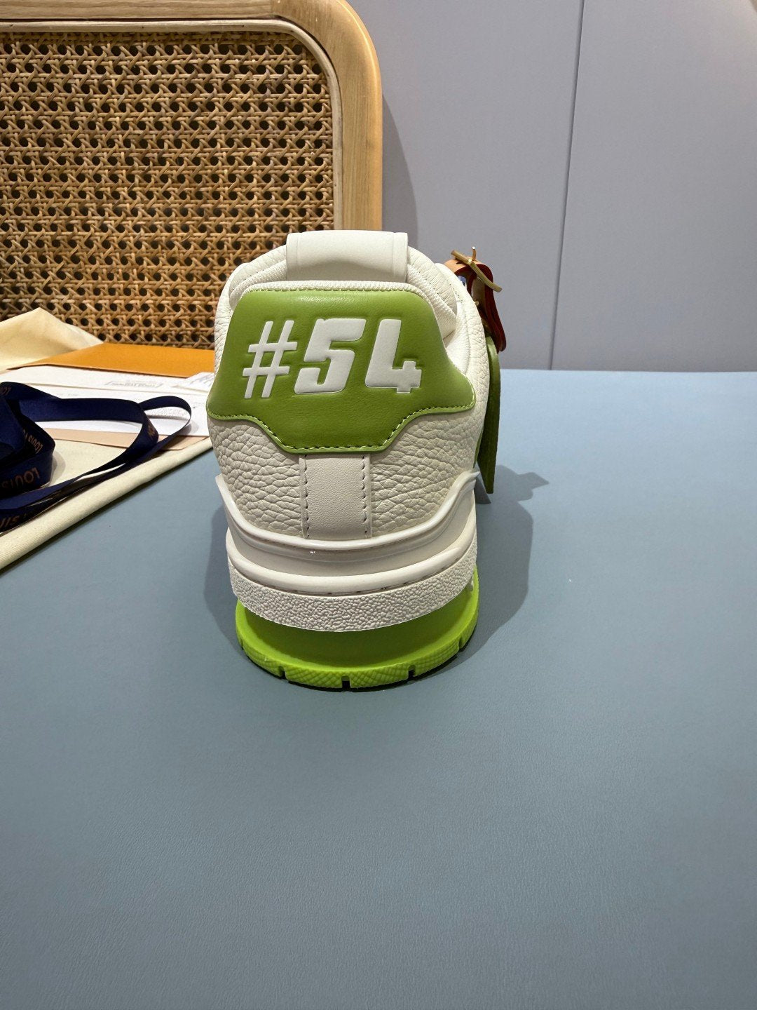 Sneakers Trainer 'Blanc Vert Fluo' — vue 9