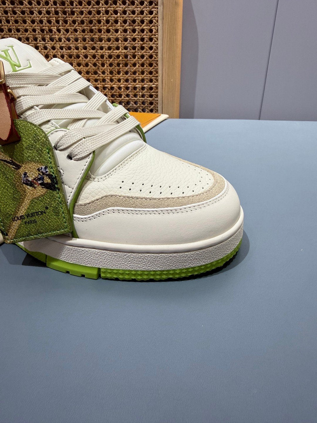 Sneakers Trainer 'Blanc Vert Fluo' — vue 12