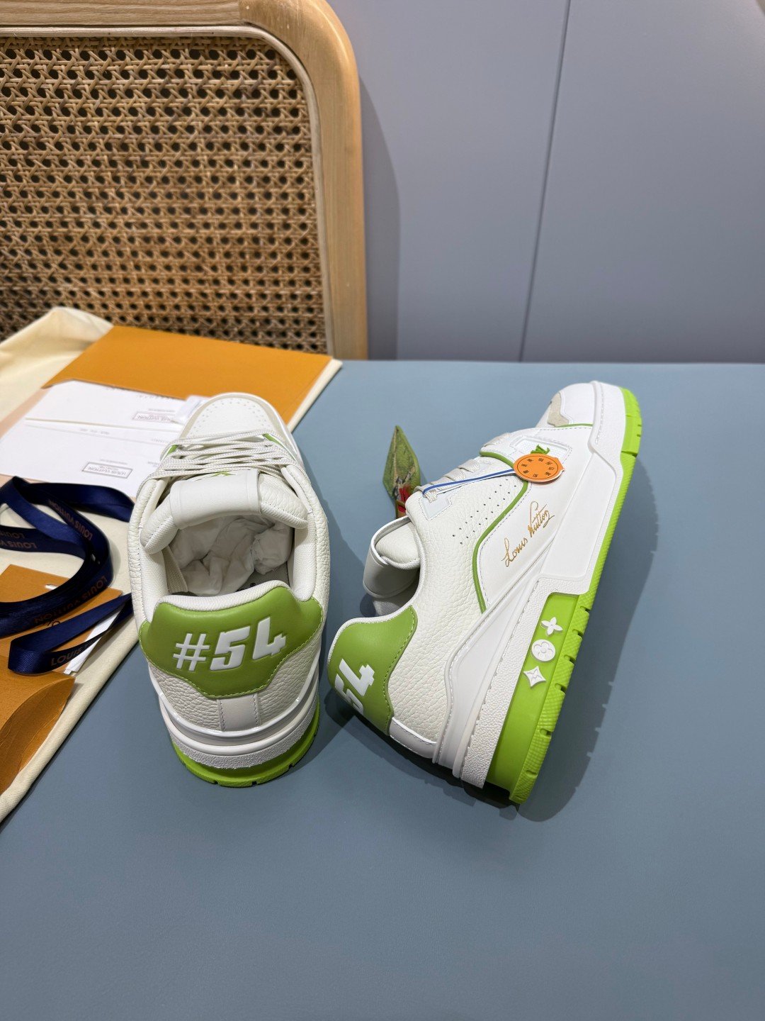 Sneakers Trainer 'Blanc Vert Fluo' — vue 14