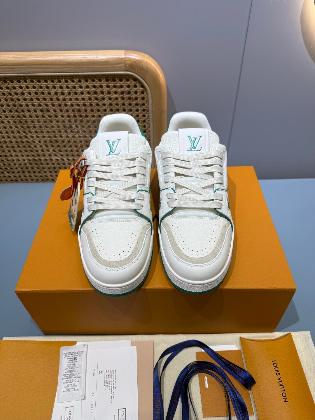 Sneakers Trainer 'Blanc Vert Émeraude' — vue 4