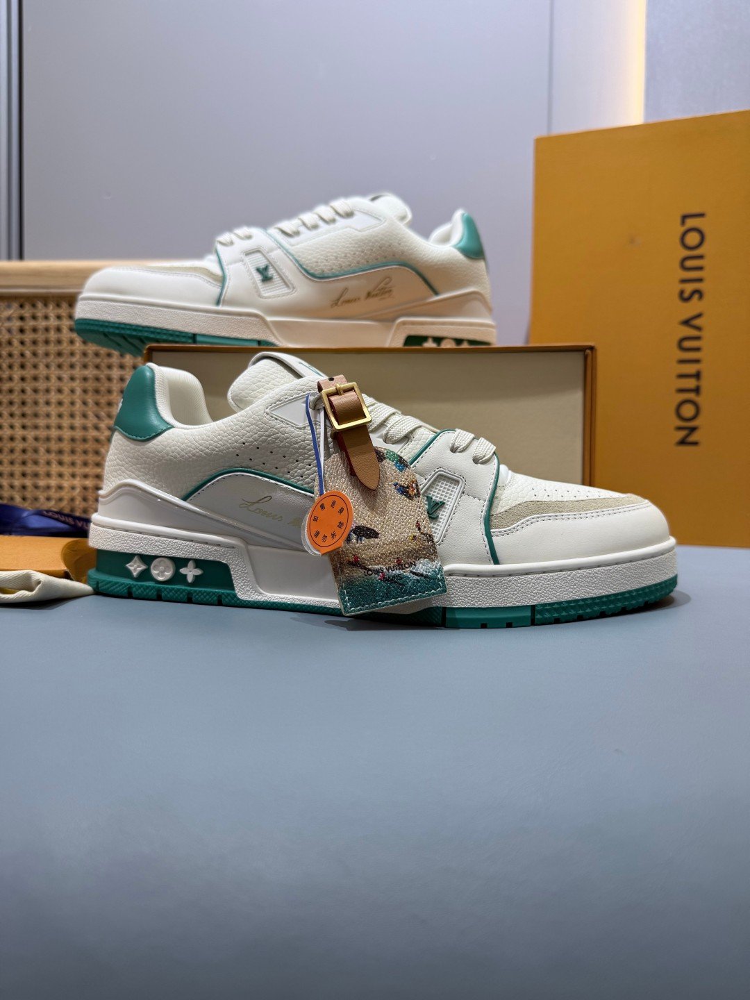 Sneakers Trainer 'Blanc Vert Émeraude' — vue 5