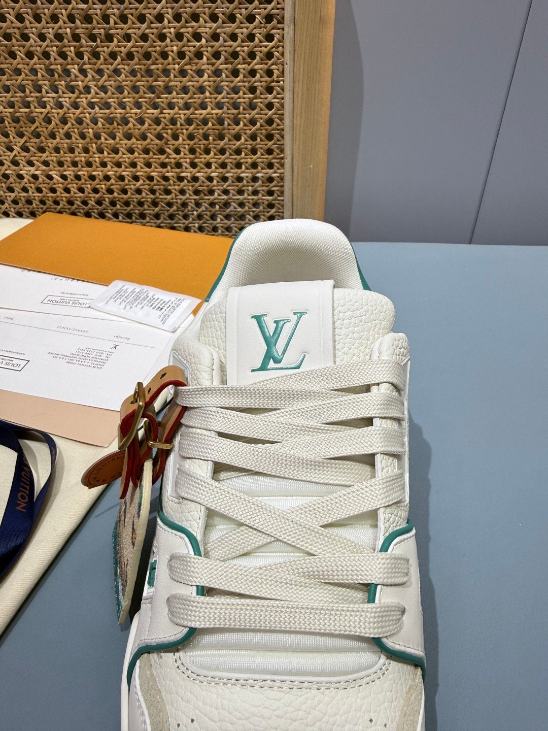 Sneakers Trainer 'Blanc Vert Émeraude' — vue 7