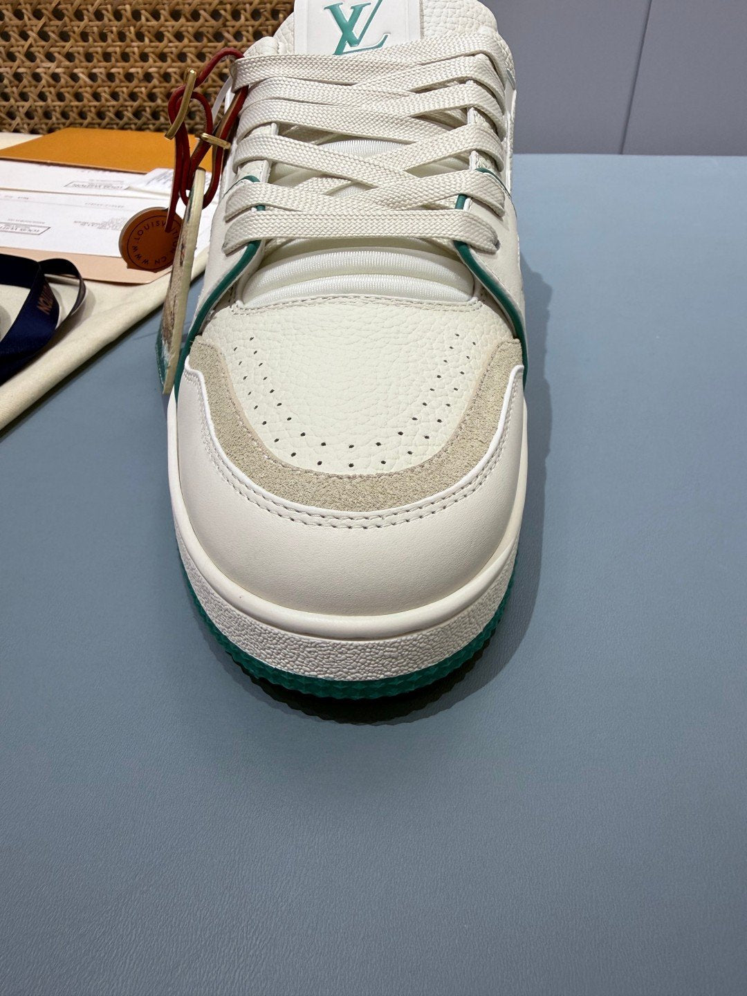 Sneakers Trainer 'Blanc Vert Émeraude' — vue 8