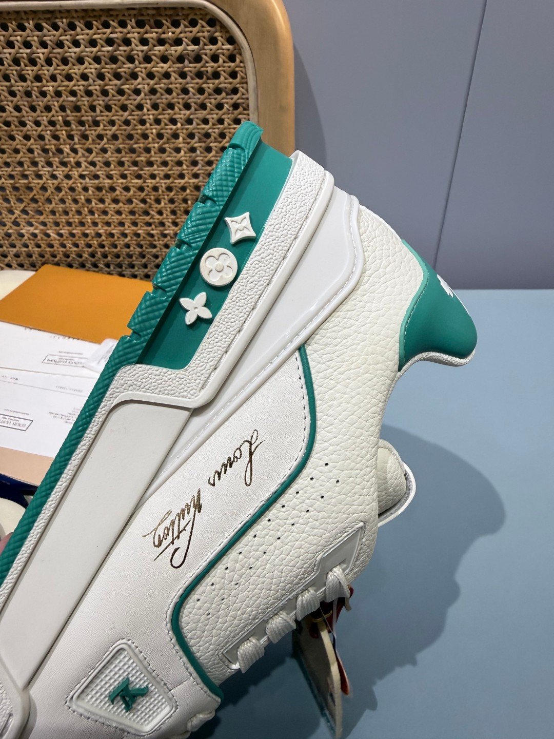 Sneakers Trainer 'Blanc Vert Émeraude' — vue 11
