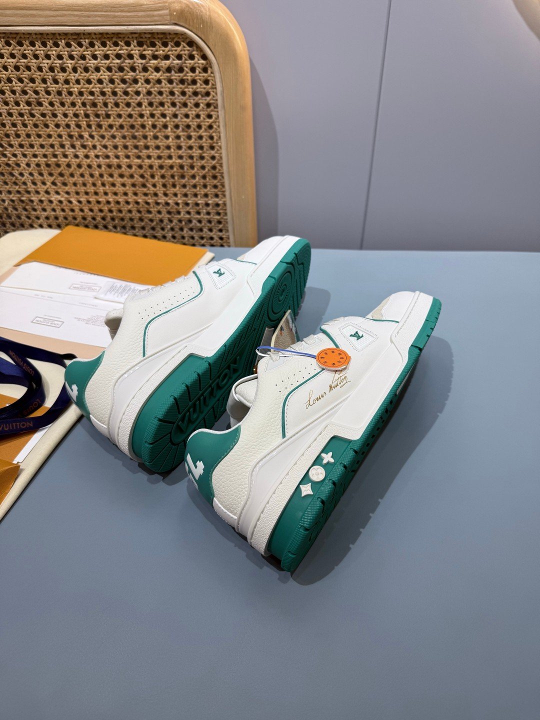 Sneakers Trainer 'Blanc Vert Émeraude' — vue 13