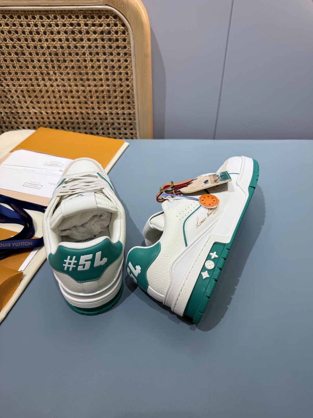 Sneakers Trainer 'Blanc Vert Émeraude' — vue 14