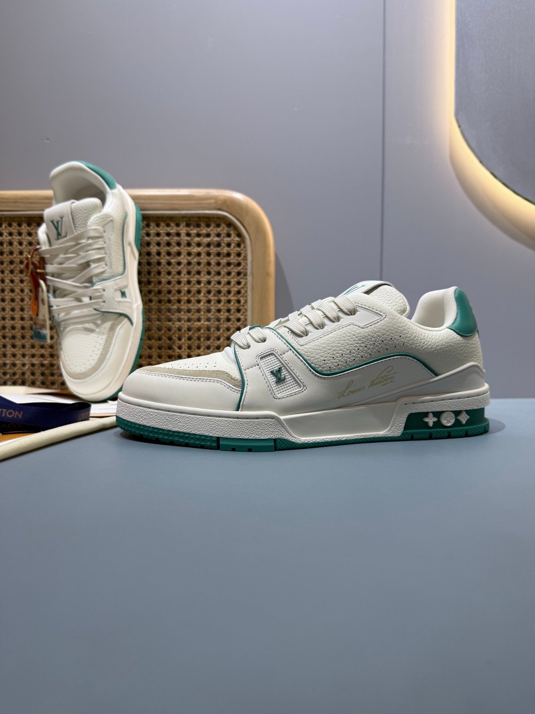 Sneakers Trainer 'Blanc Vert Émeraude' — vue 15