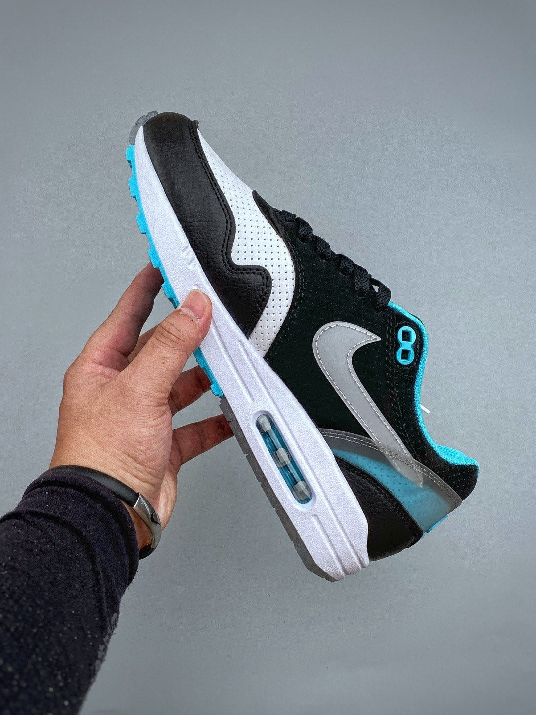 Nike Air Max 1 'Noir Blanc Turquoise' — vue 4