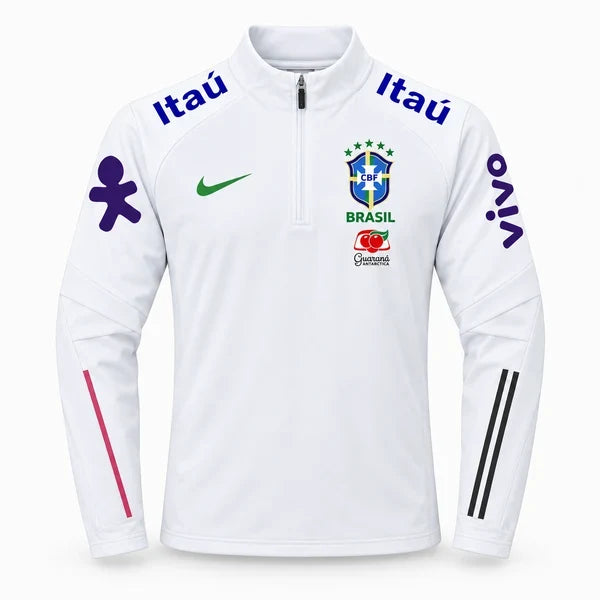 Haut demi-zip Brésil Culture — Blanc