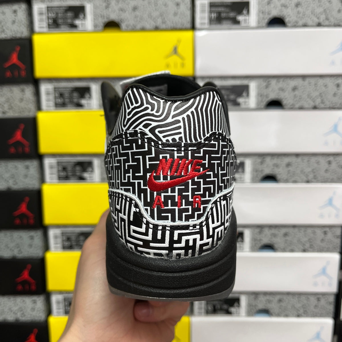 Nike Air Max 1 'Noir Blanc Labyrinthe' — vue 5