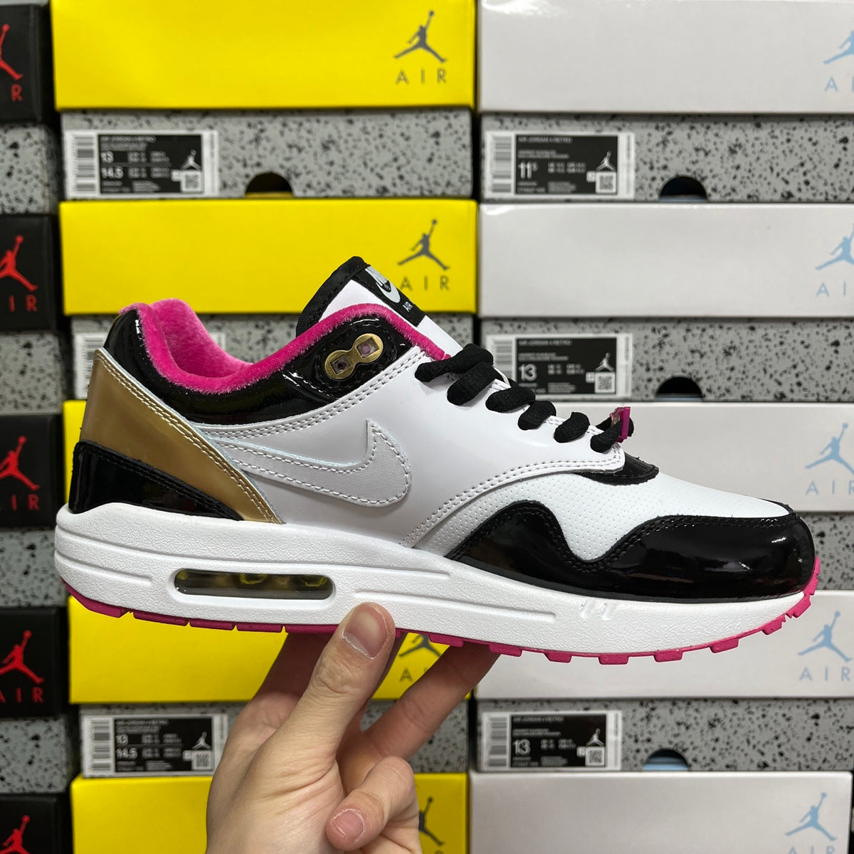 Nike Air Max 1 'Blanc Noir Rose Verni' — vue 2