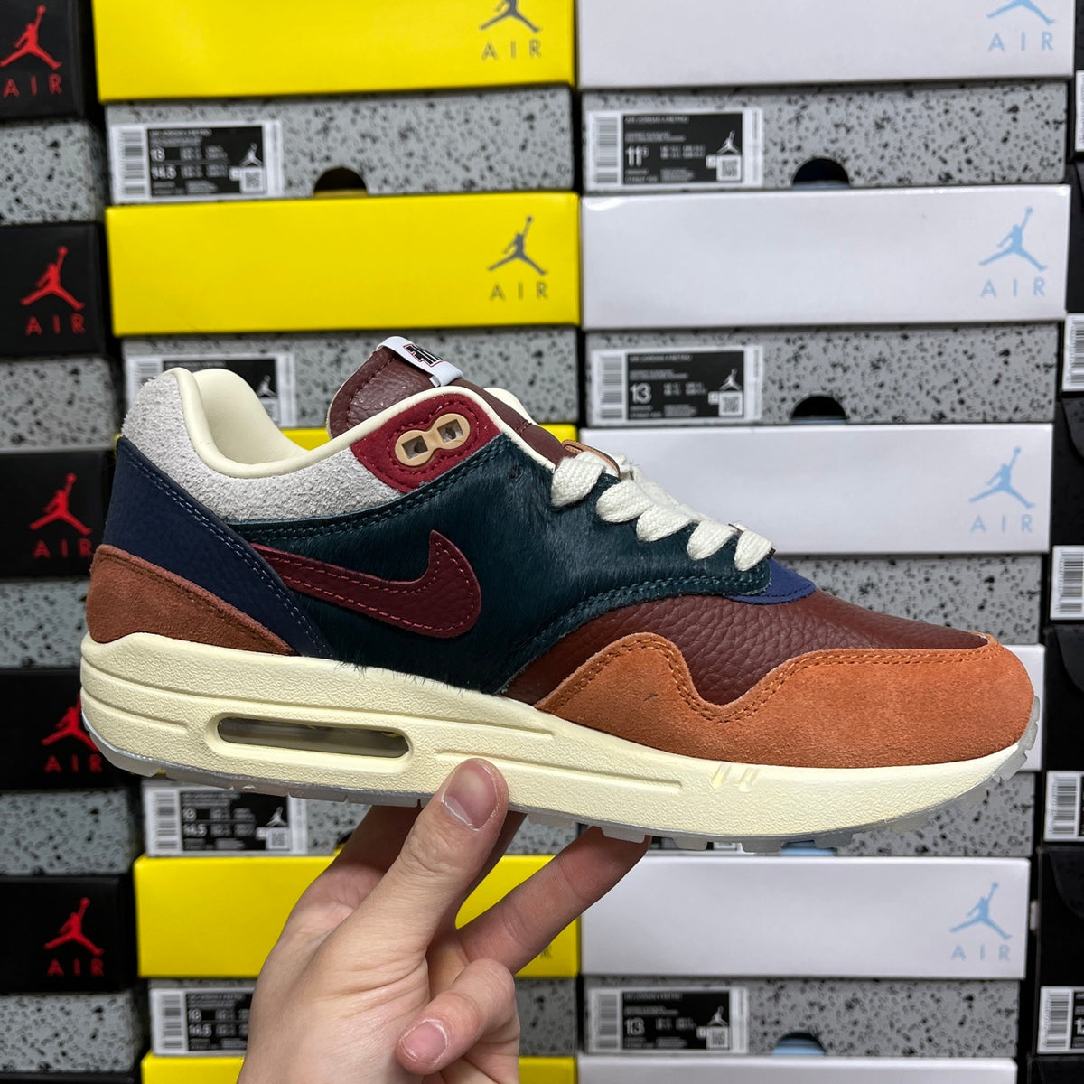 Nike Air Max 1 'Bleu Marine Marron Orange' — vue 2