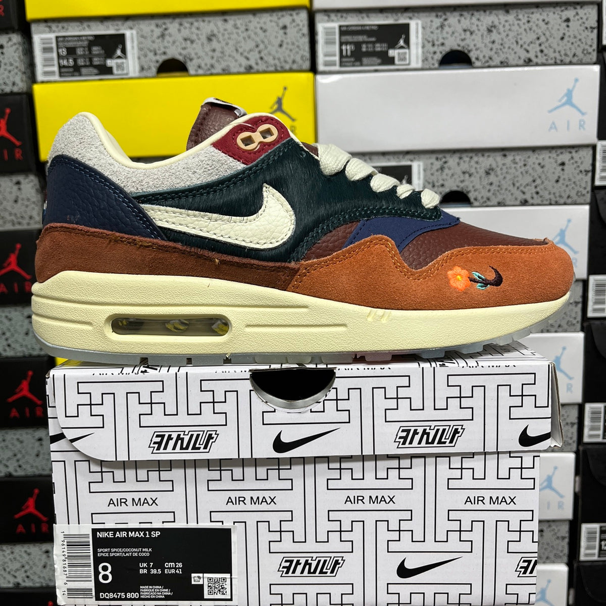 Nike Air Max 1 'Bleu Marine Marron Orange' — vue 9