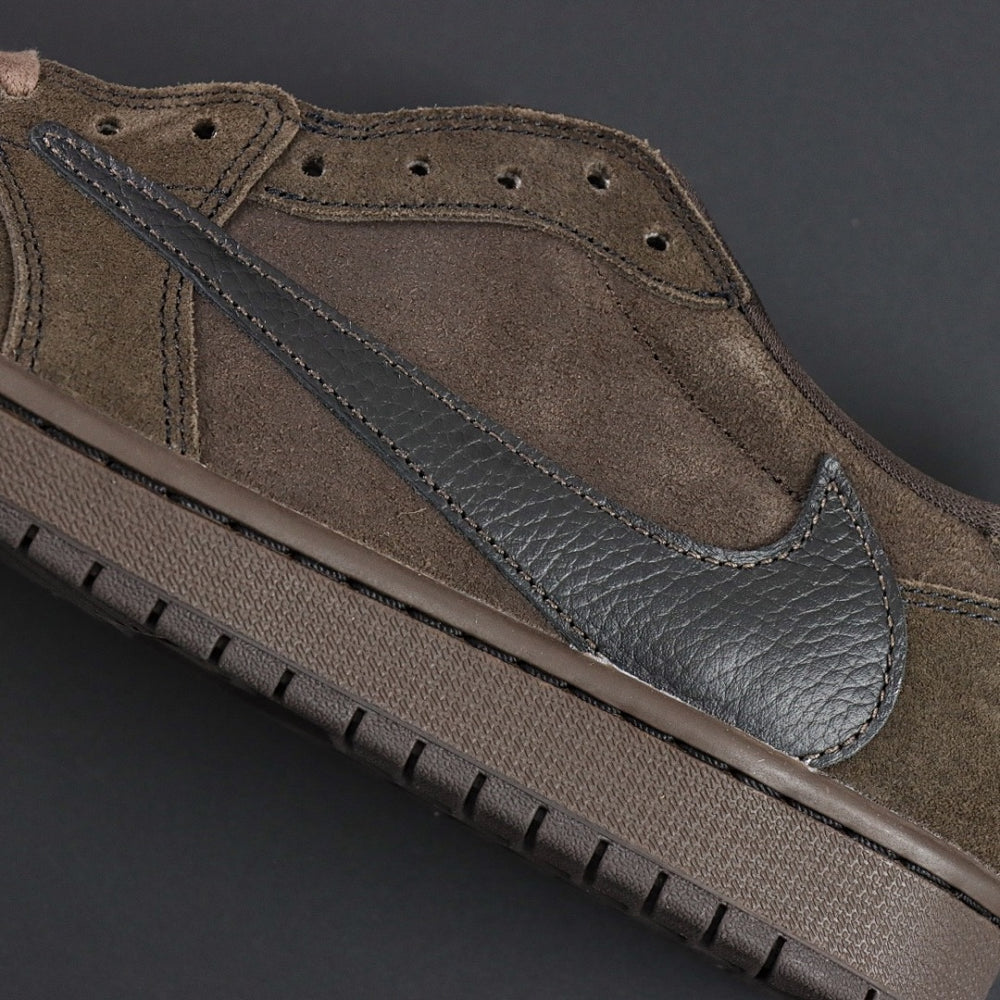 Sneakers Basses Cuir Noir & Daim Marron 'Velvet Brown'