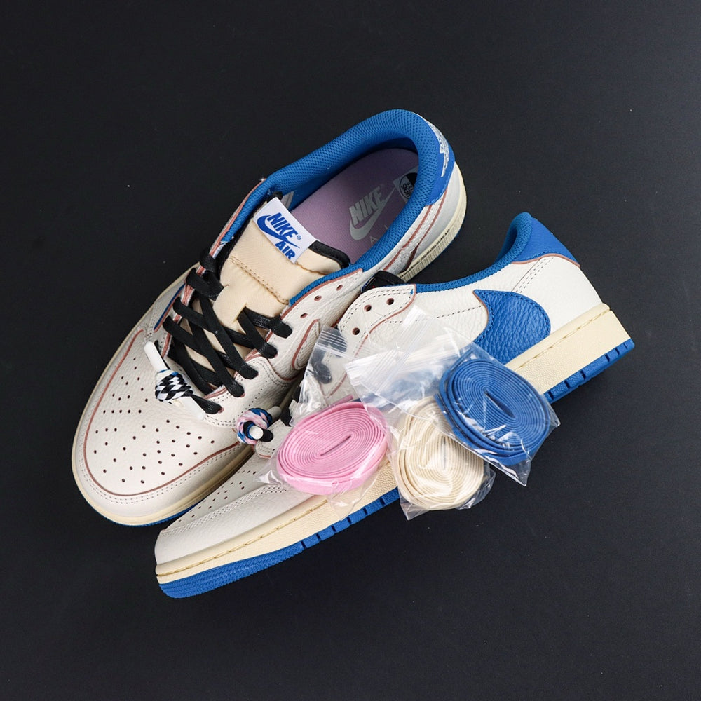 Travis Scott x Air Jordan 1 Retro Low OG SP Fragment Sail Military Blue