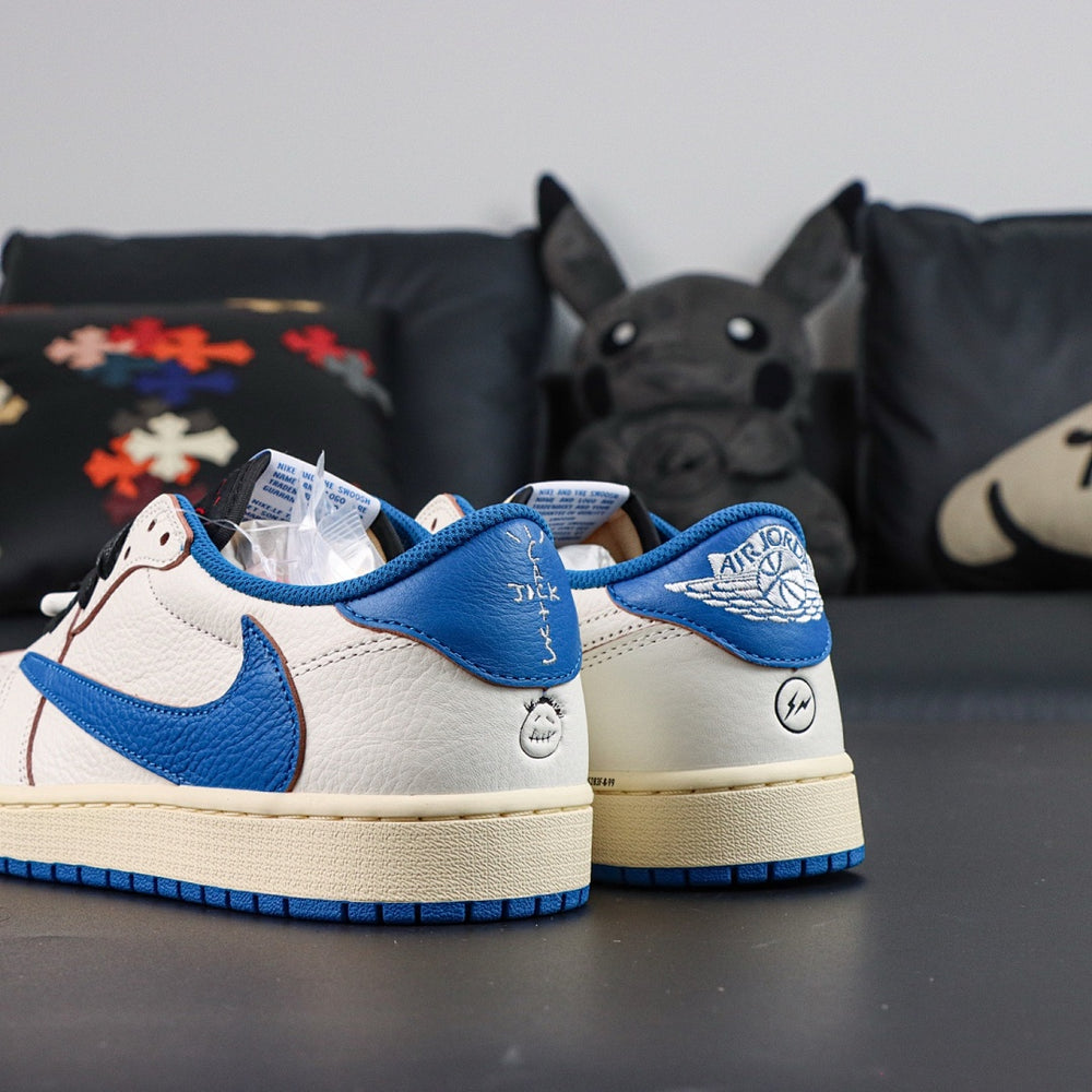 Travis Scott x Air Jordan 1 Retro Low OG SP Fragment Sail Military Blue