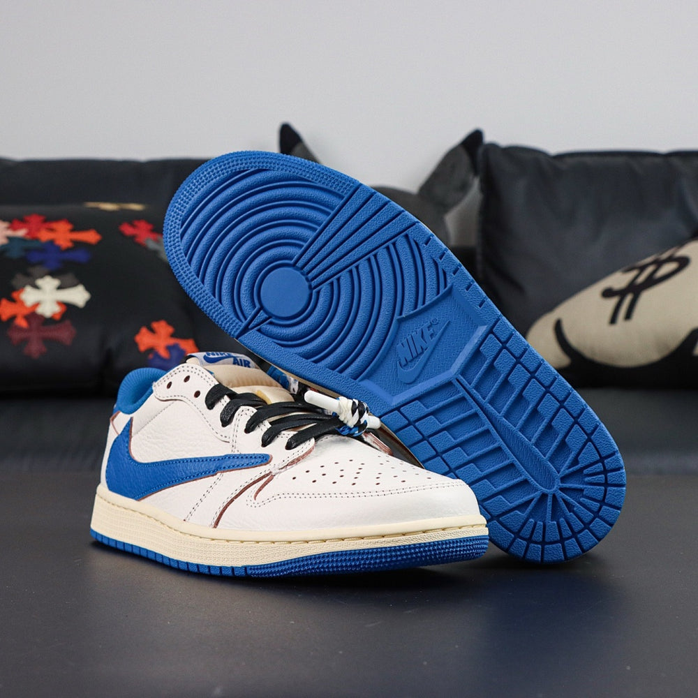 Travis Scott x Air Jordan 1 Retro Low OG SP Fragment Sail Military Blue