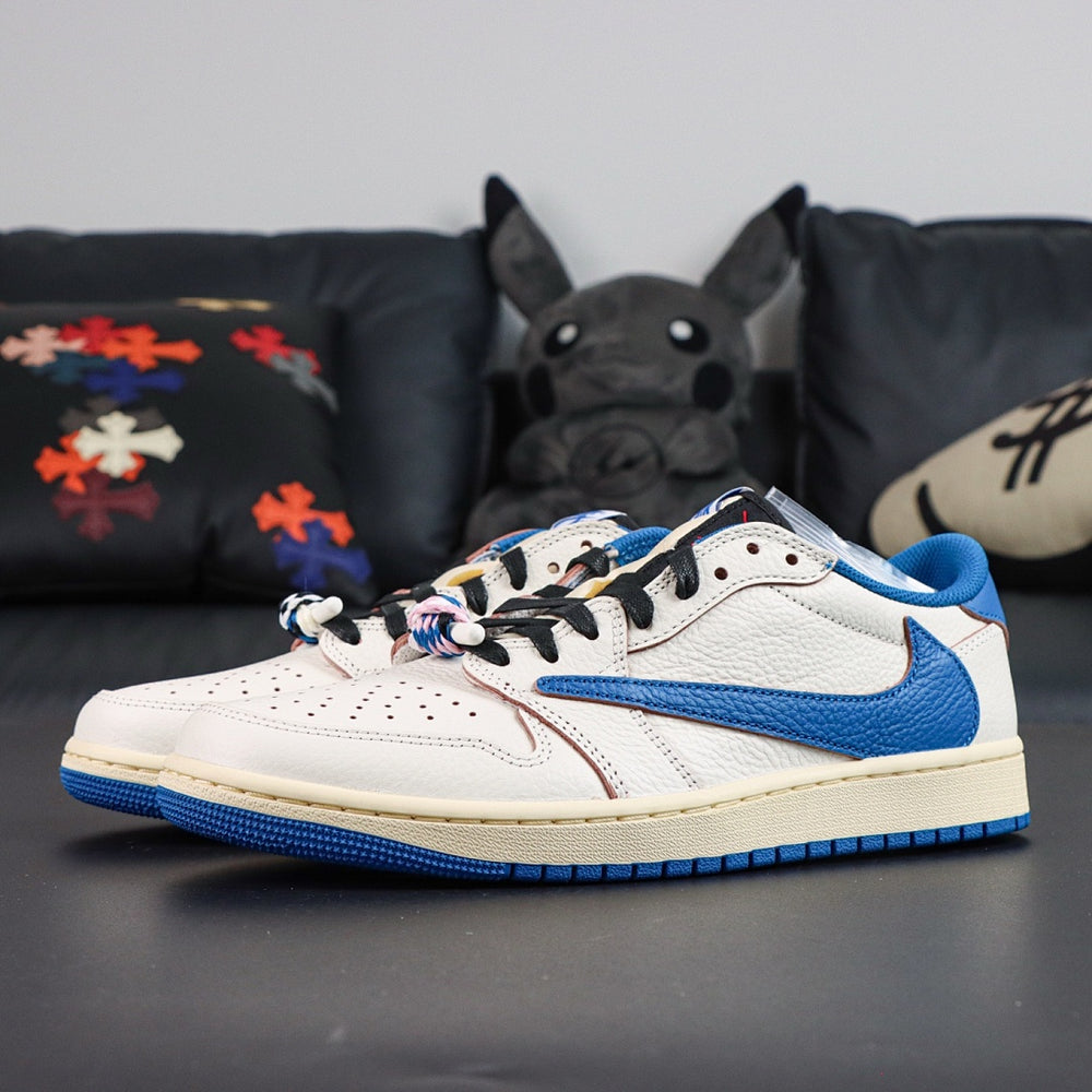 Travis Scott x Air Jordan 1 Retro Low OG SP Fragment Sail Military Blue