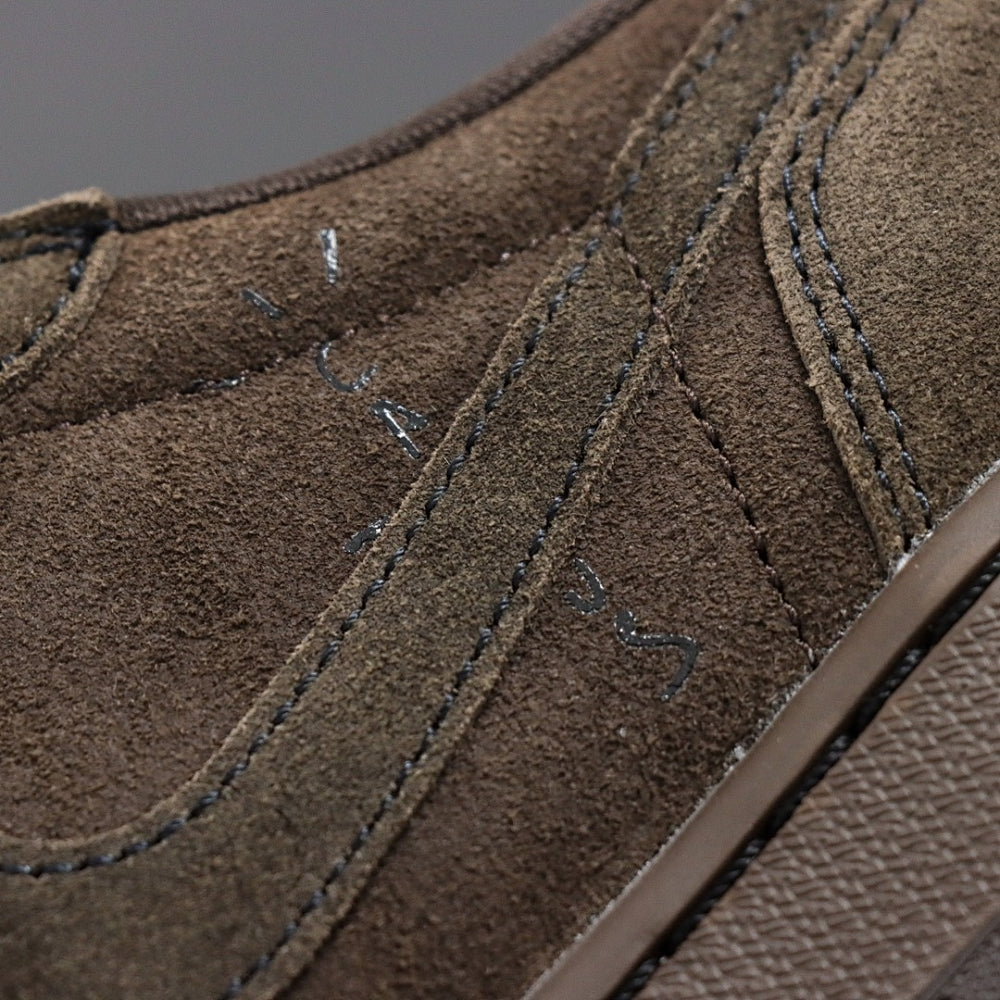 Sneakers Basses Cuir Noir & Daim Marron 'Velvet Brown'