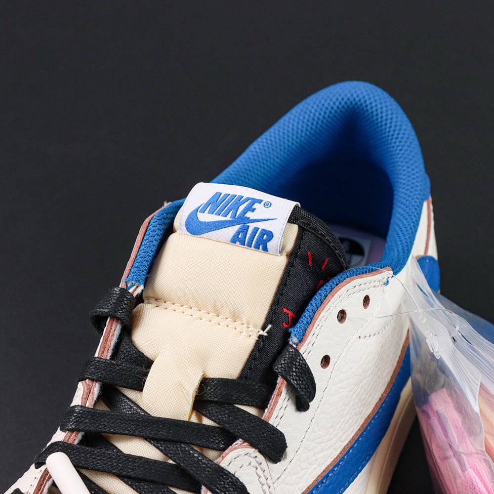 Travis Scott x Air Jordan 1 Retro Low OG SP Fragment Sail Military Blue