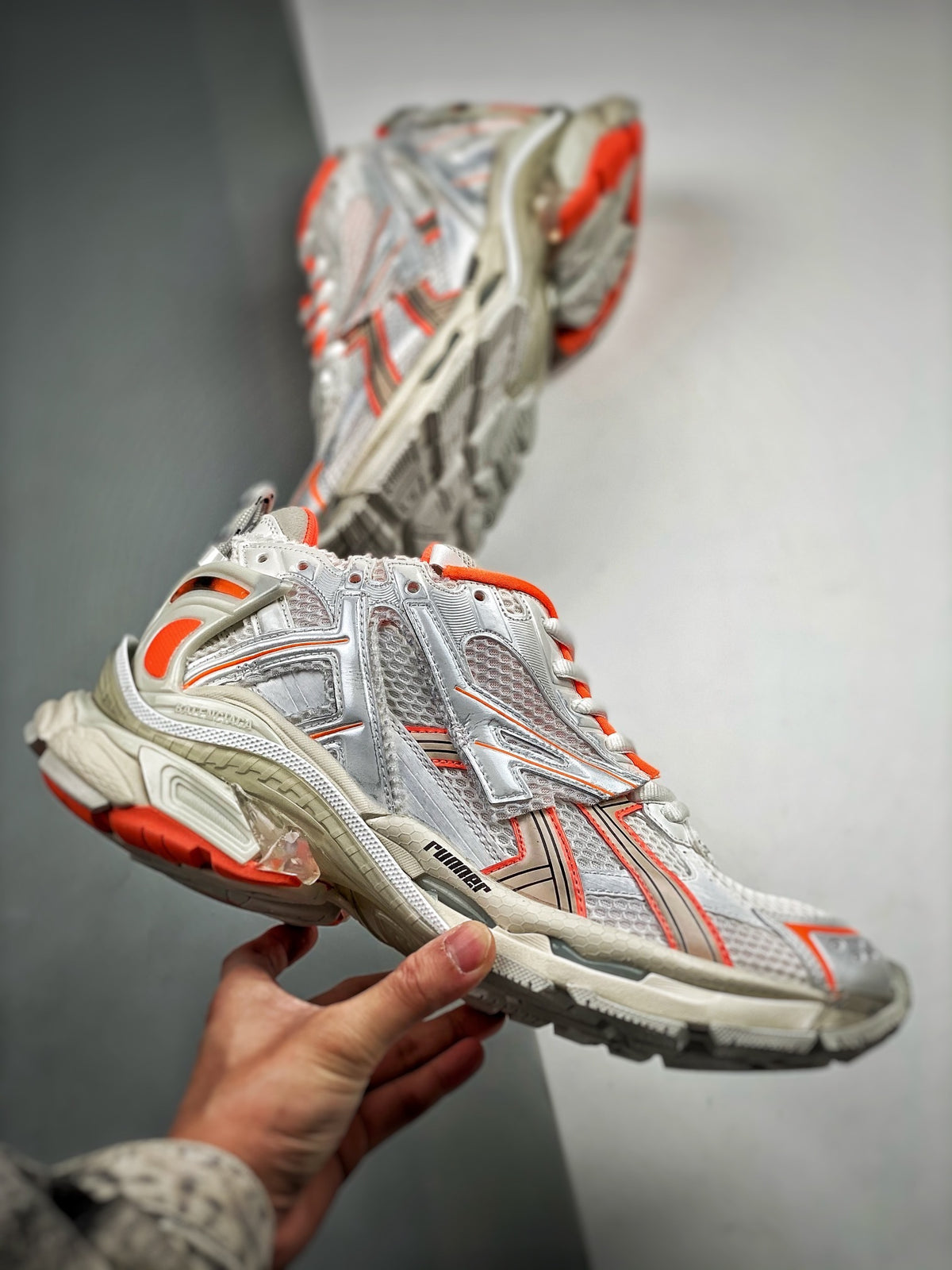 Sneakers Runner 'Blanc Orange'