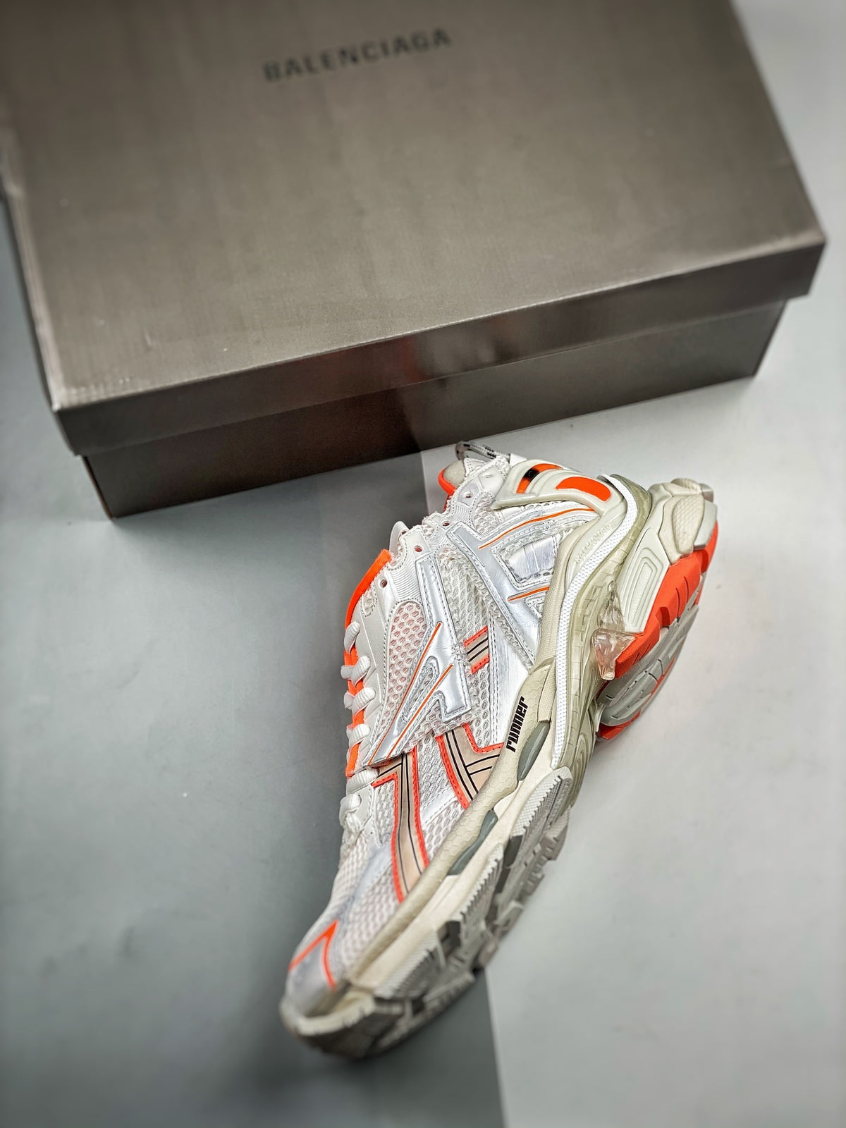 Sneakers Runner 'Blanc Orange'