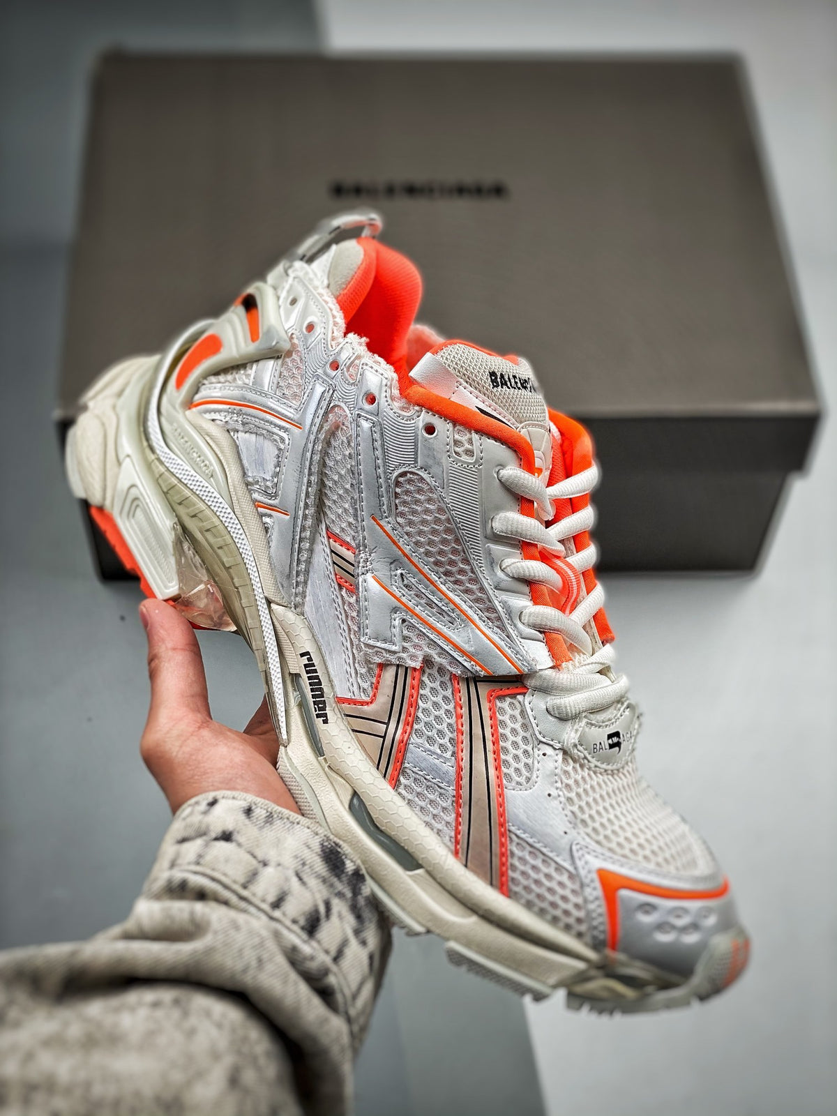 Sneakers Runner 'Blanc Orange'