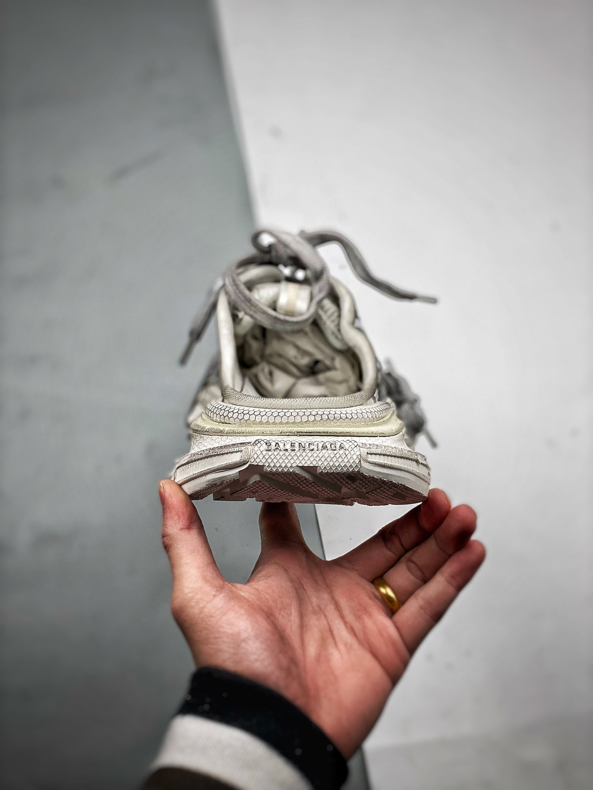 Sneakers 3XL 'Blanc Gris Délavé'