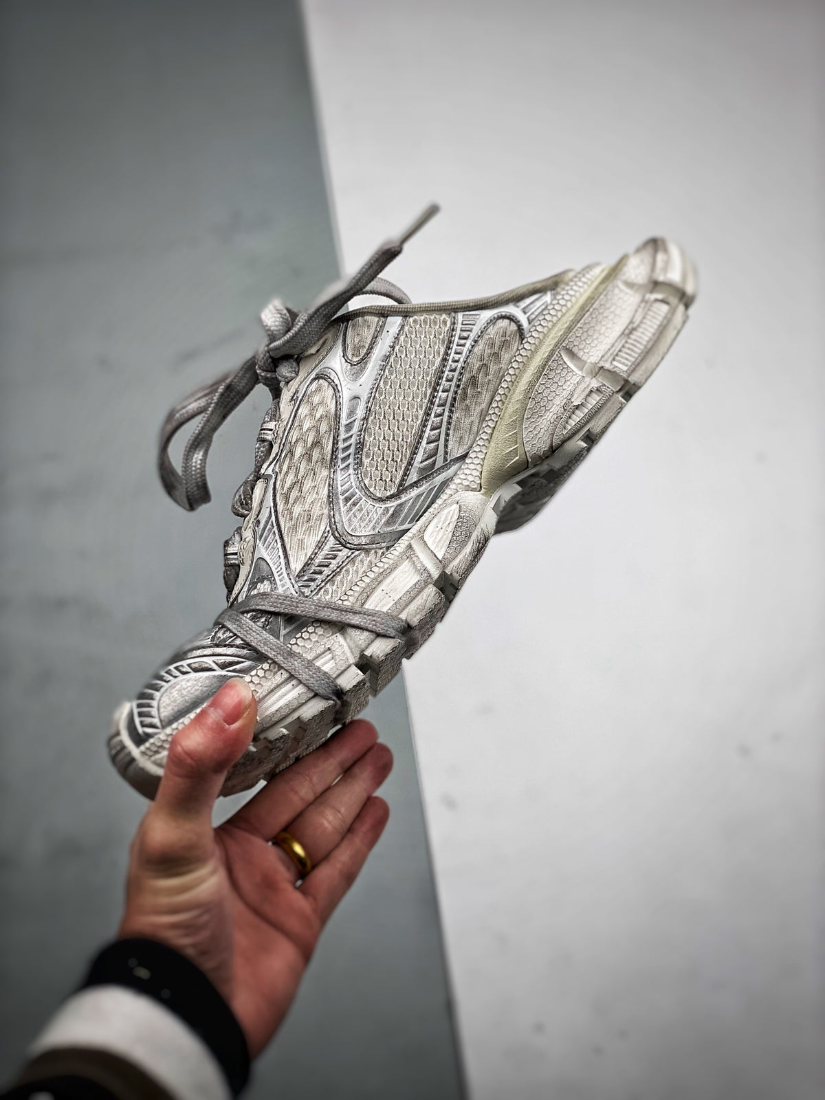Sneakers 3XL 'Blanc Gris Délavé'