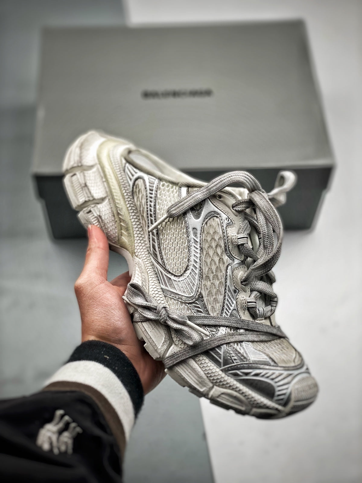 Sneakers 3XL 'Blanc Gris Délavé'