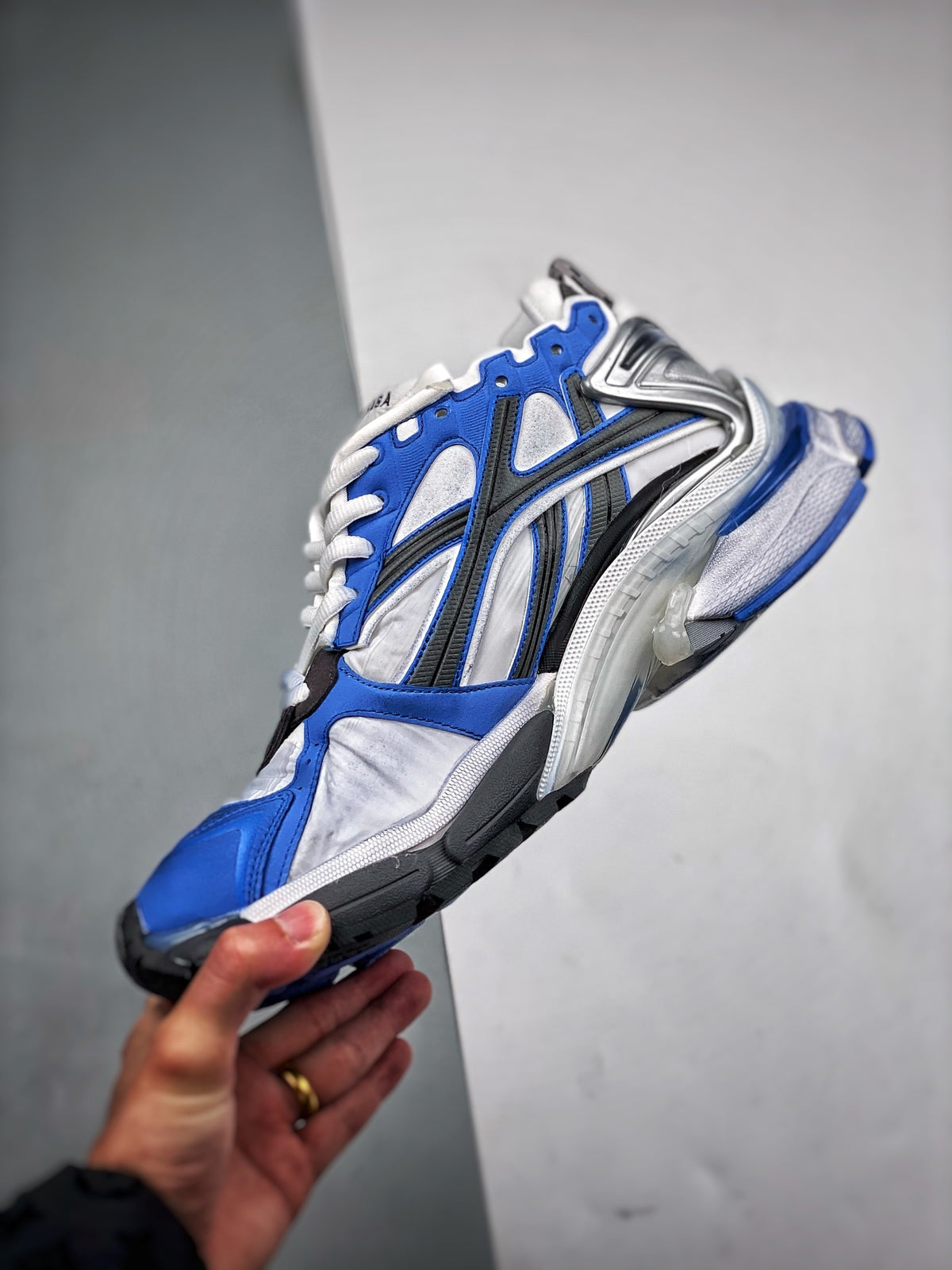 Sneakers Runner 7.5 'Blanc Bleu Royal'