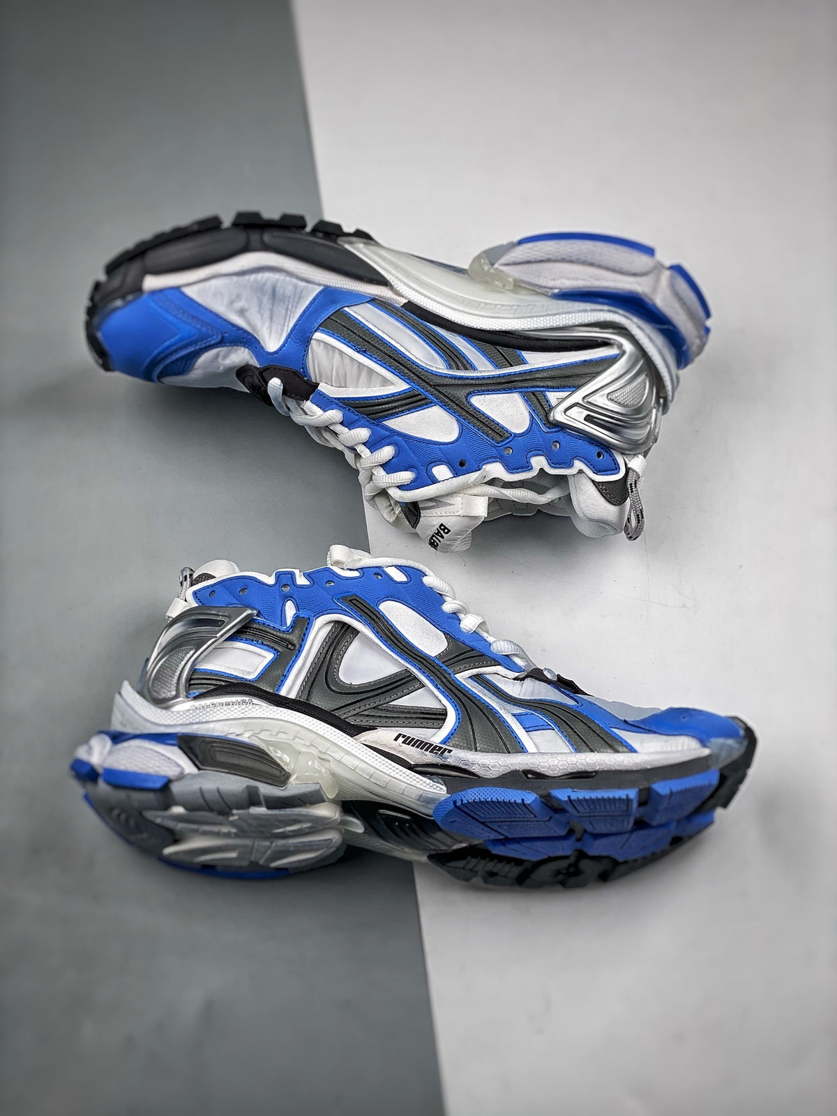 Sneakers Runner 7.5 'Blanc Bleu Royal'