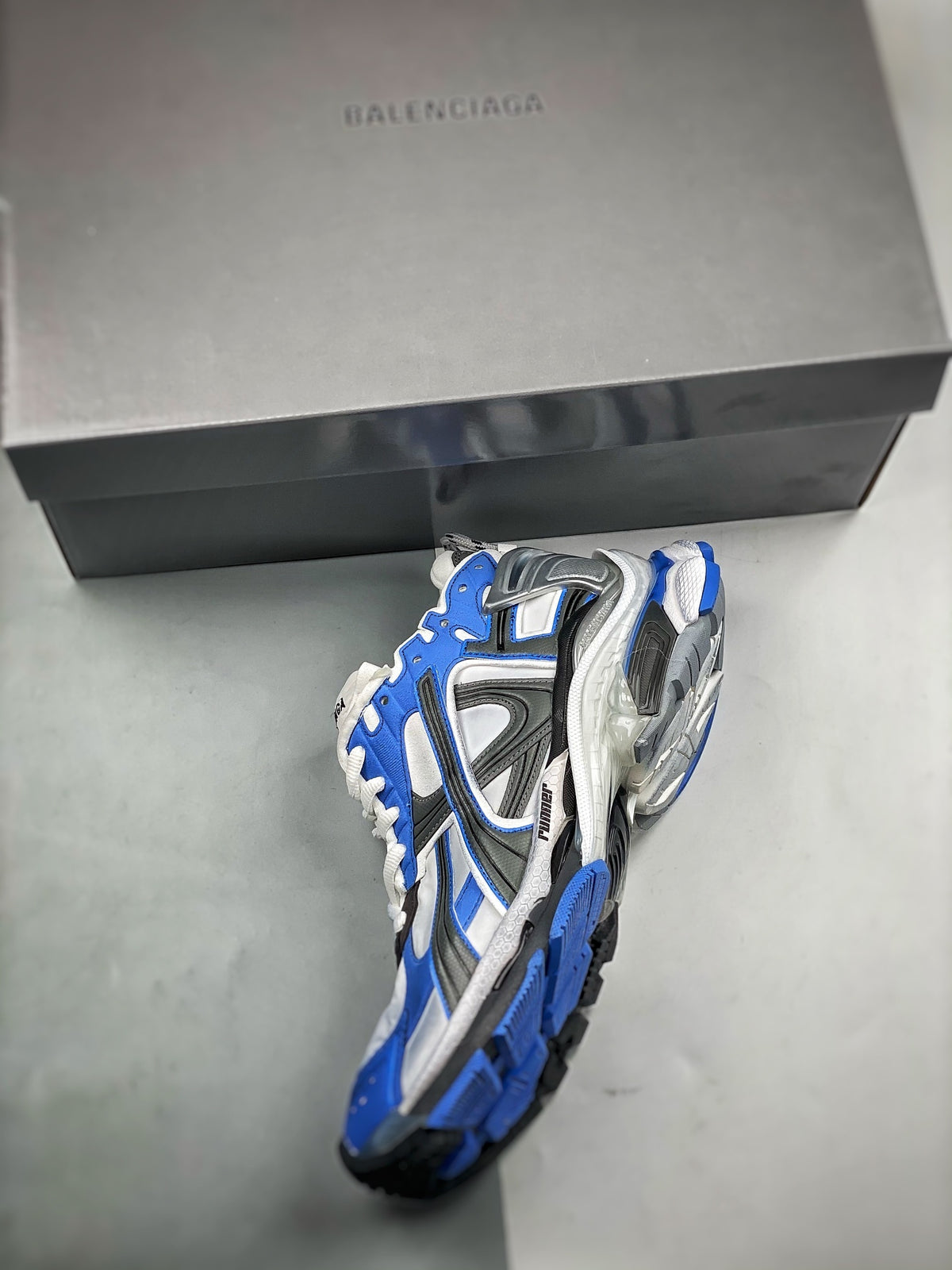 Sneakers Runner 7.5 'Blanc Bleu Royal'