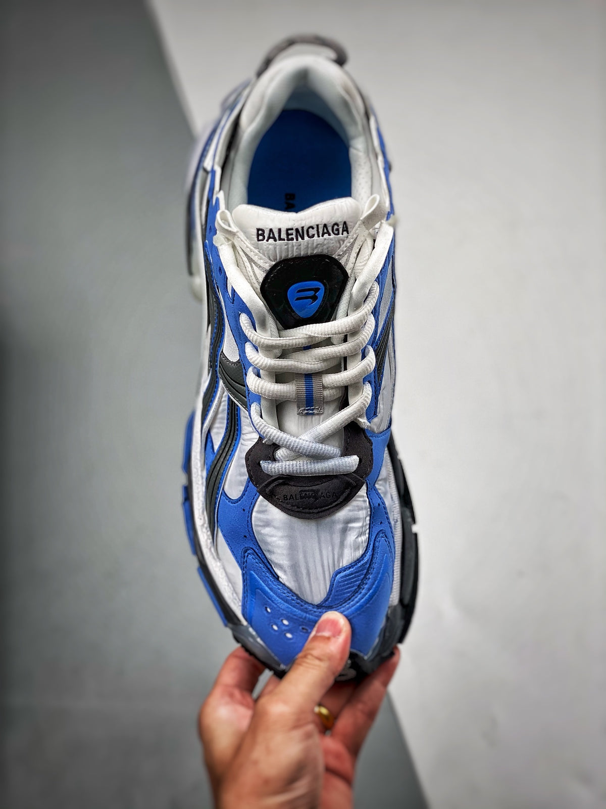 Sneakers Runner 7.5 'Blanc Bleu Royal'