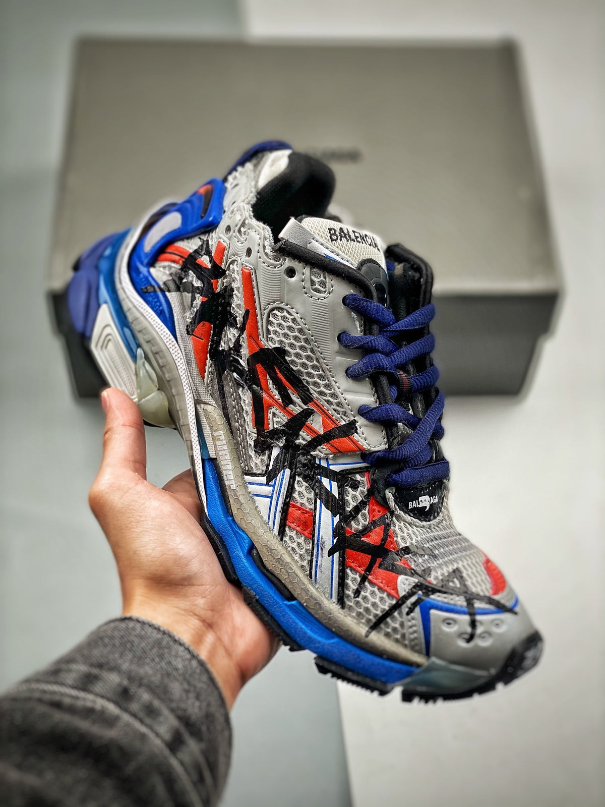 Sneakers Runner 'Blanc Bleu Rouge'
