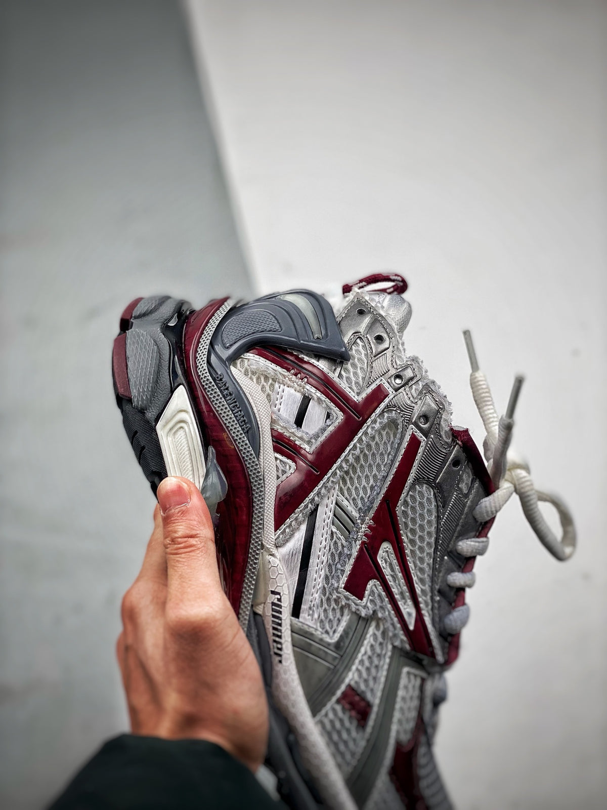 Sneakers Runner 'Argent Bordeaux'