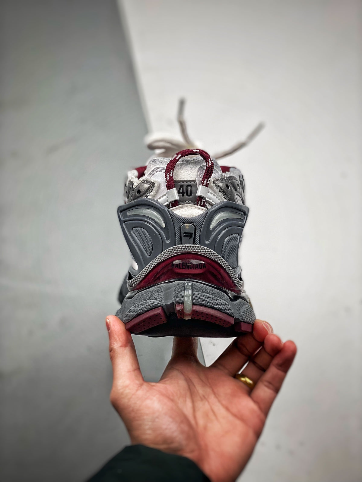 Sneakers Runner 'Argent Bordeaux'