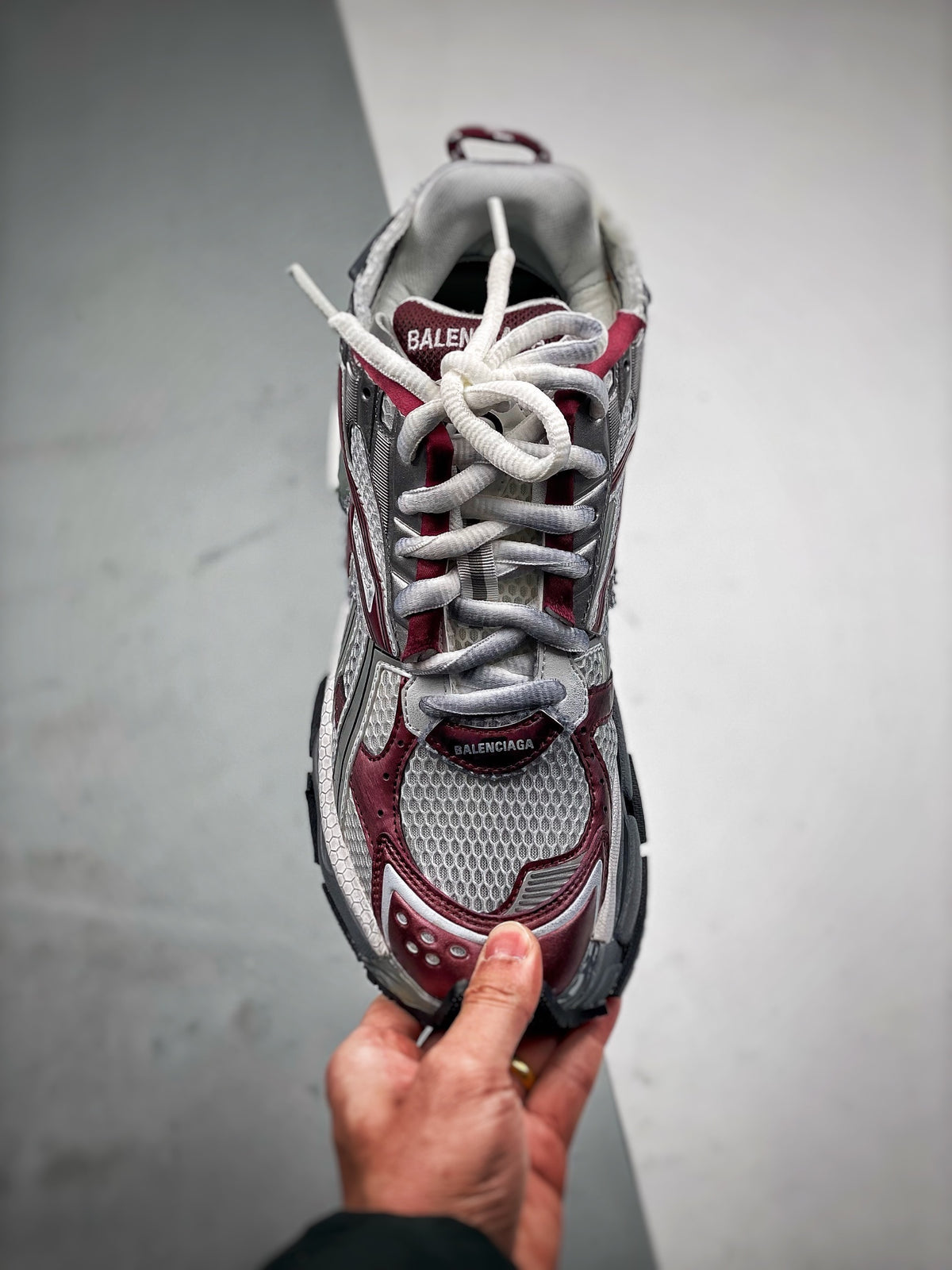 Sneakers Runner 'Argent Bordeaux'