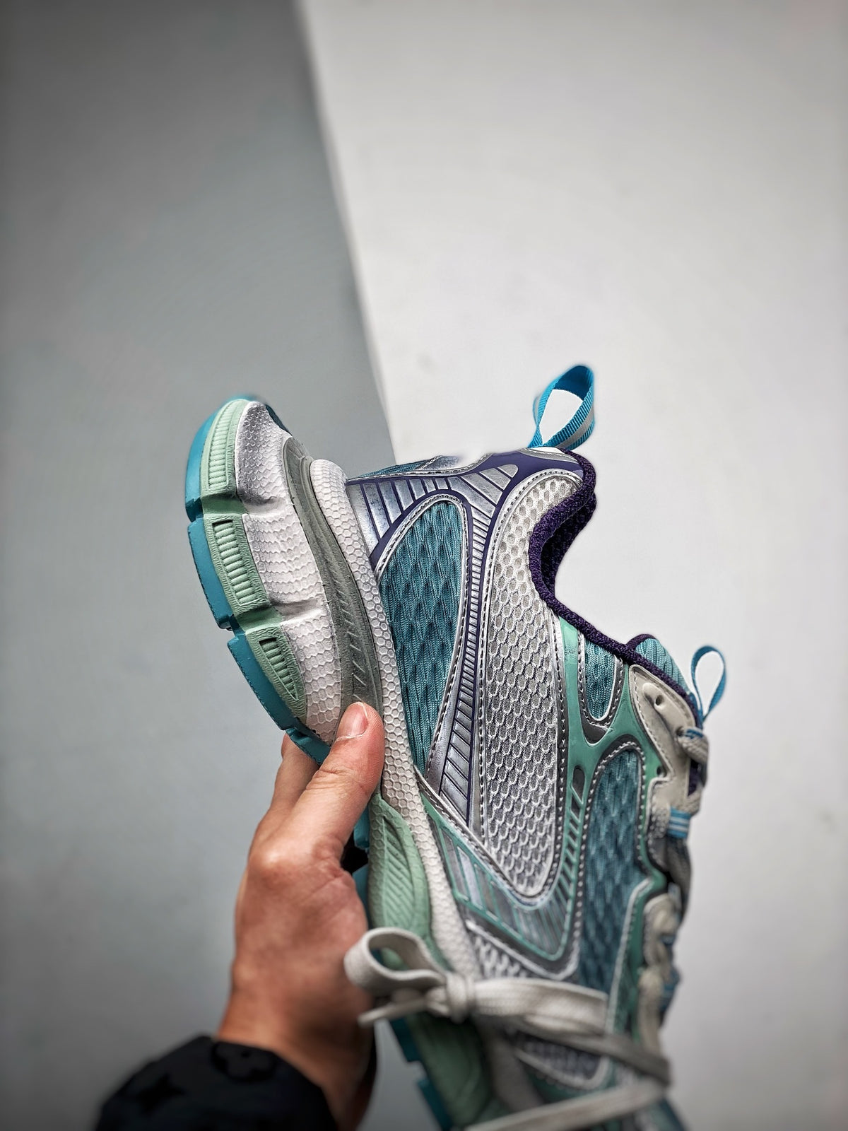Sneakers 3XL 'Argent Bleu Turquoise'