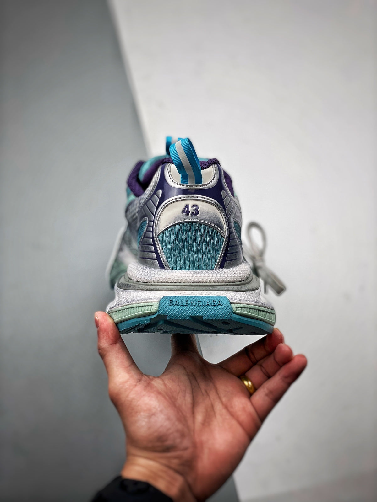 Sneakers 3XL 'Argent Bleu Turquoise'