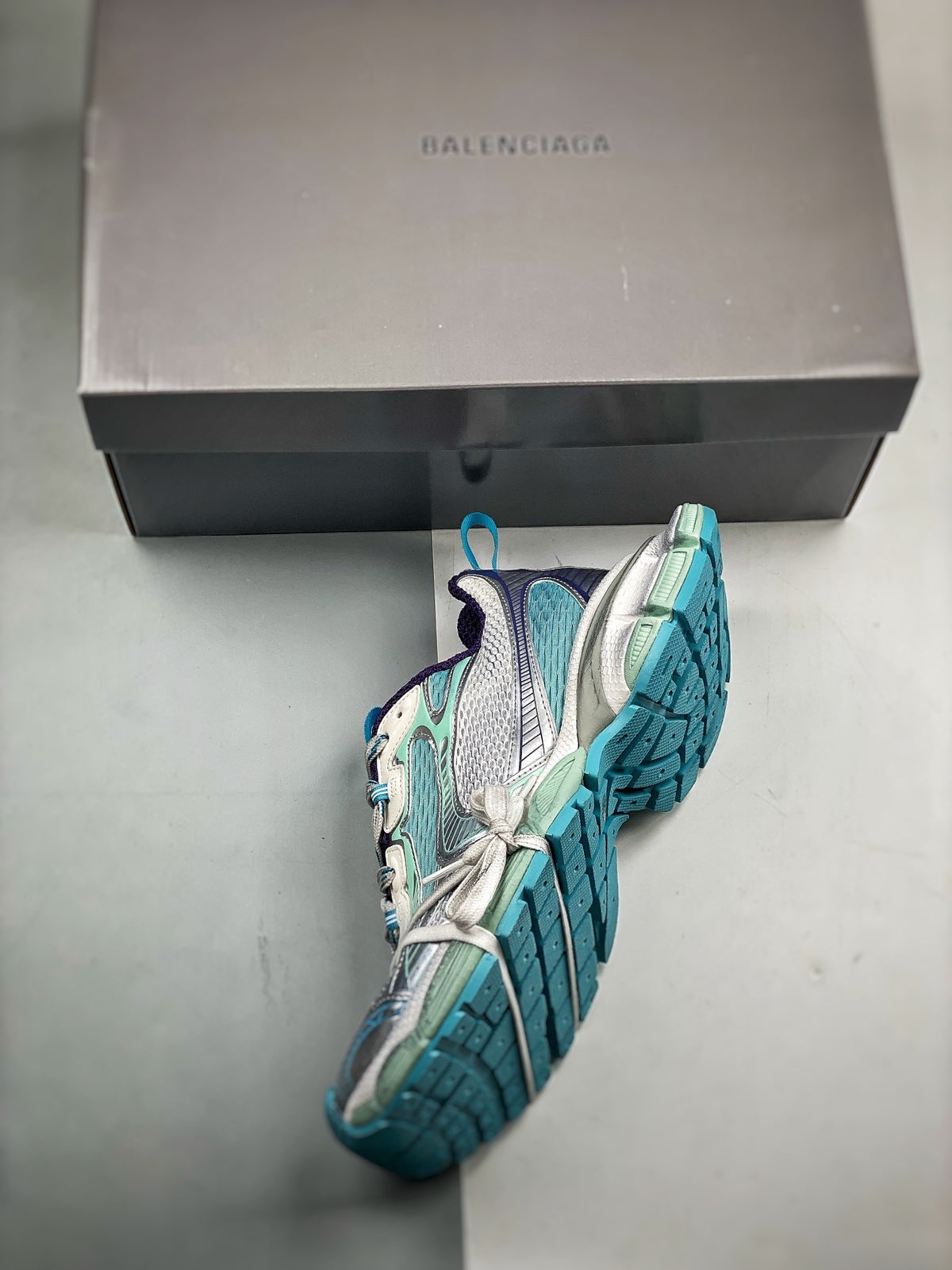 Sneakers 3XL 'Argent Bleu Turquoise'