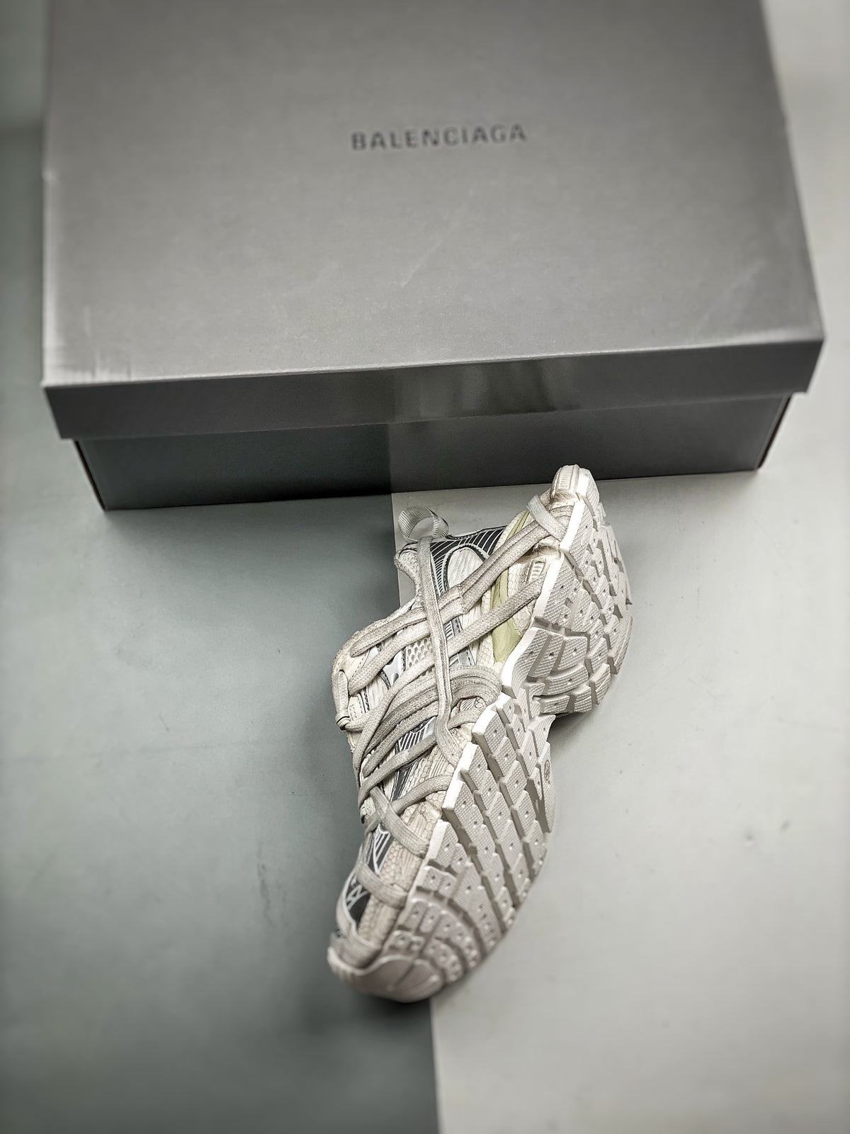 Sneakers 3XL Extreme Lace 'Blanc Gris Délavé'