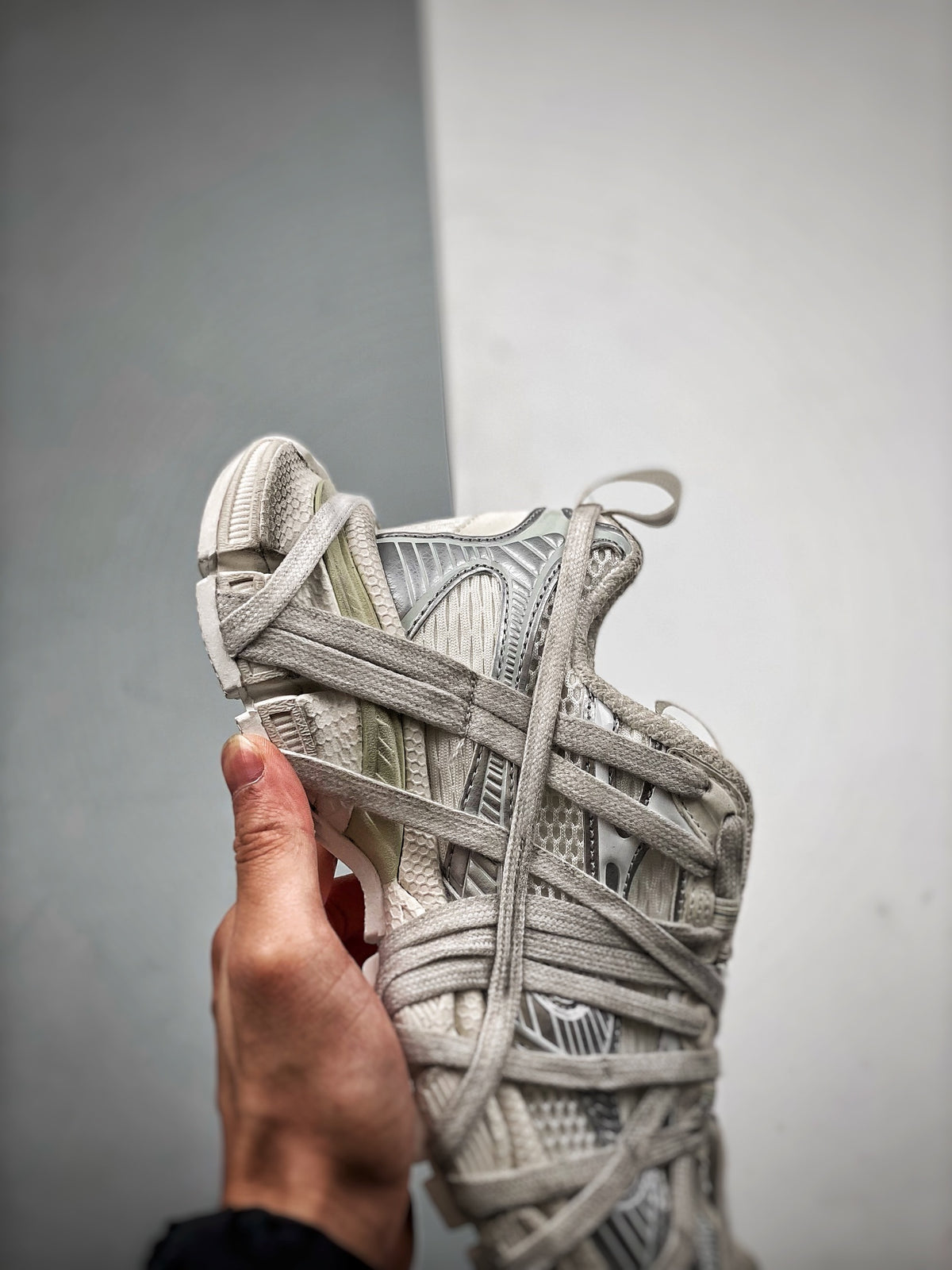 Sneakers 3XL Extreme Lace 'Blanc Gris Délavé'