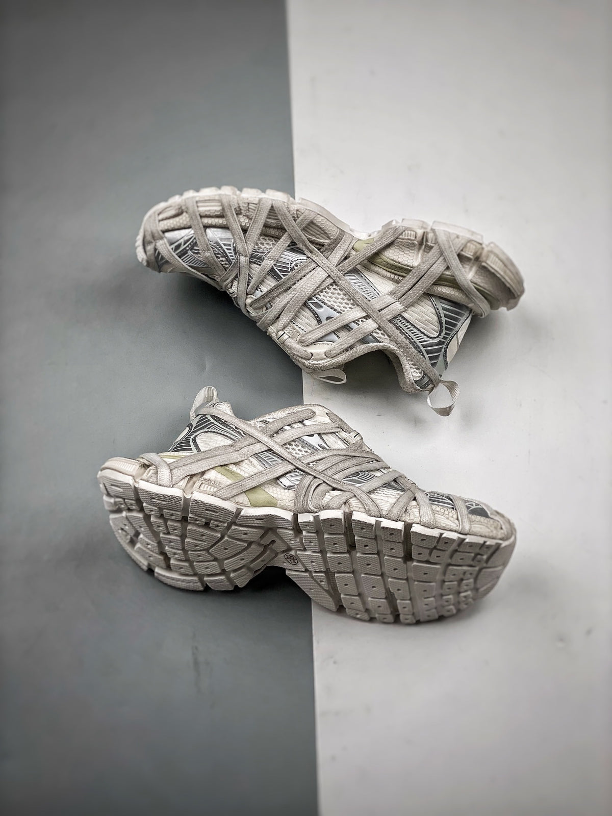 Sneakers 3XL Extreme Lace 'Blanc Gris Délavé'