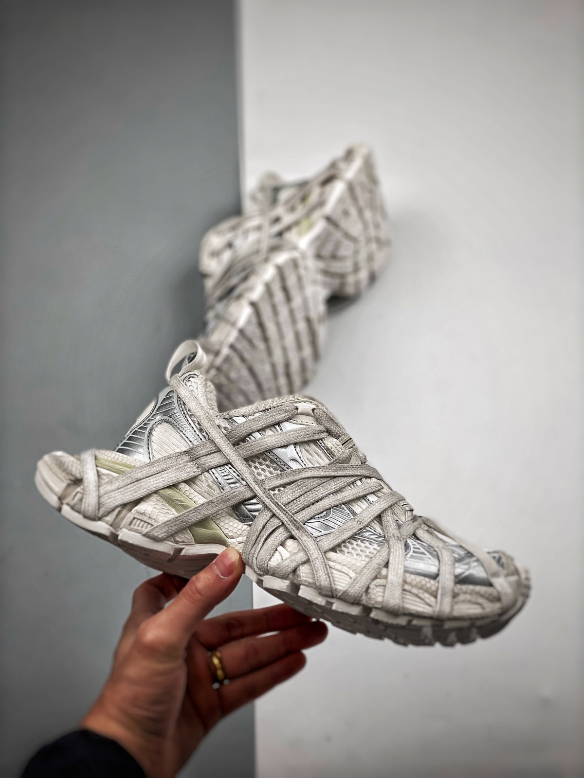 Sneakers 3XL Extreme Lace 'Blanc Gris Délavé'