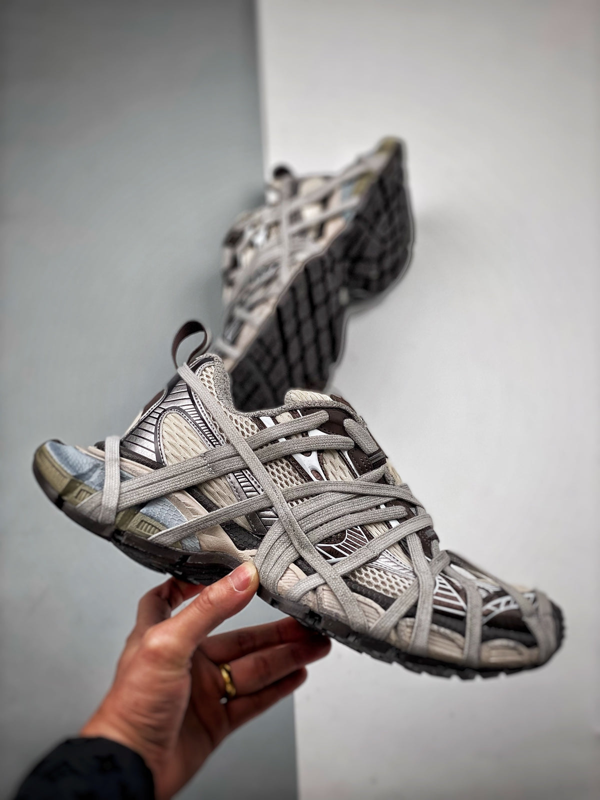 Sneakers 3XL Extreme Lace 'Gris Argent Délavé'