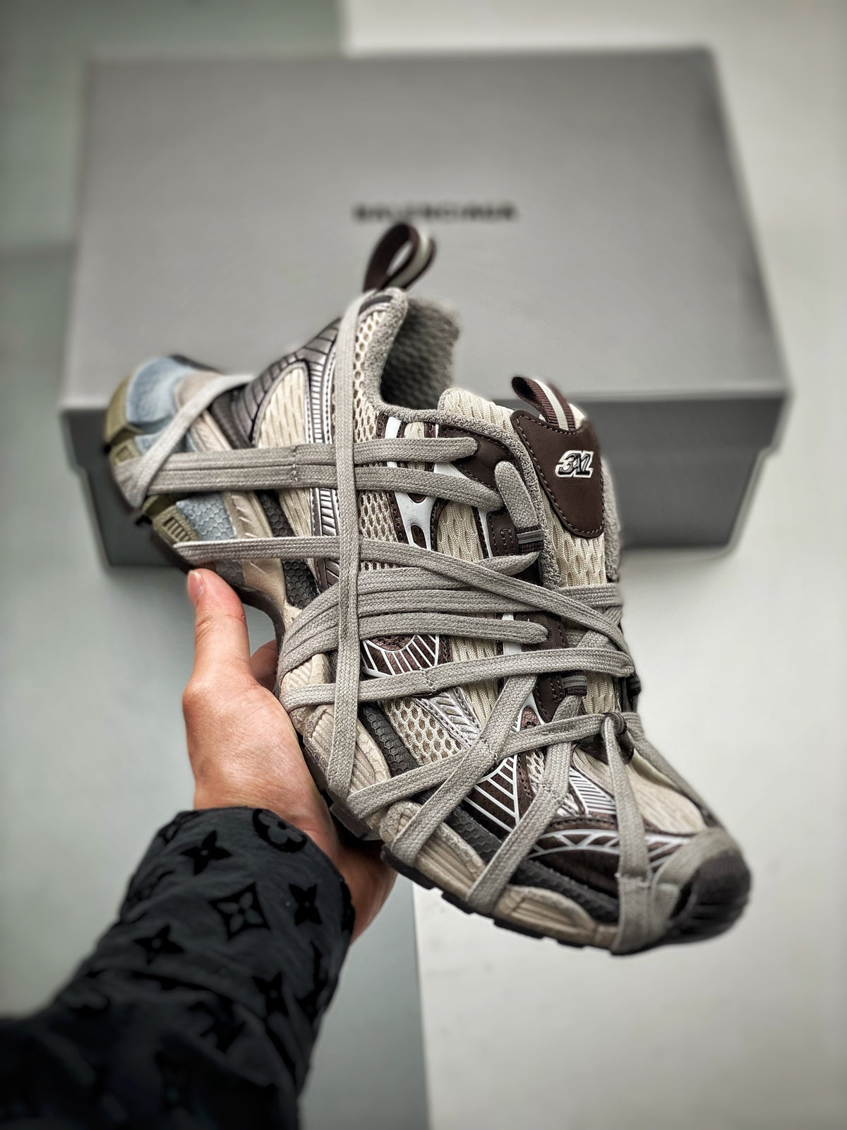 Sneakers 3XL Extreme Lace 'Gris Argent Délavé'