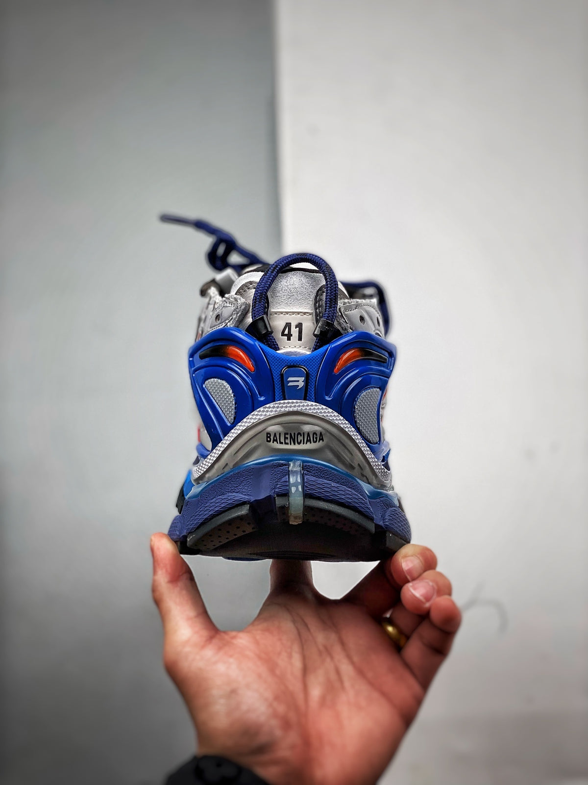 Sneakers Runner 'Bleu Orange Argent'